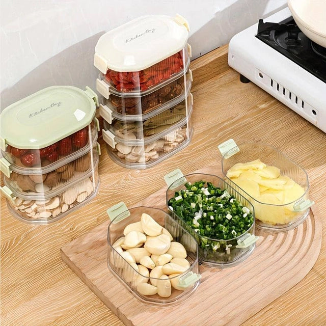 3-Tier Rotating Transparent Spice & Seasoning Storage Organizer Box